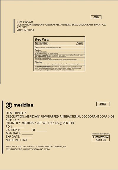 Label Image (Meridian Unwrapped Antibacterial Deodorant Soap 3 Oz (200 Bars))